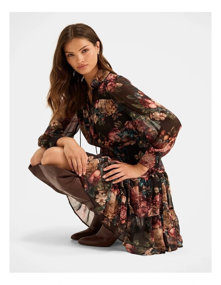 Garden Noir Mini Dress in Black image 6