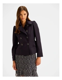 Nettie Peplum Jacket in Ink