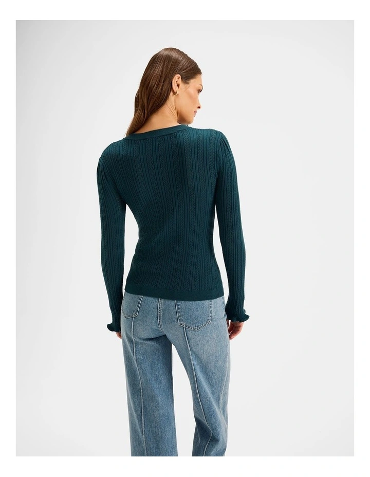 Clementine Knit Top in Dark Emerald image 2