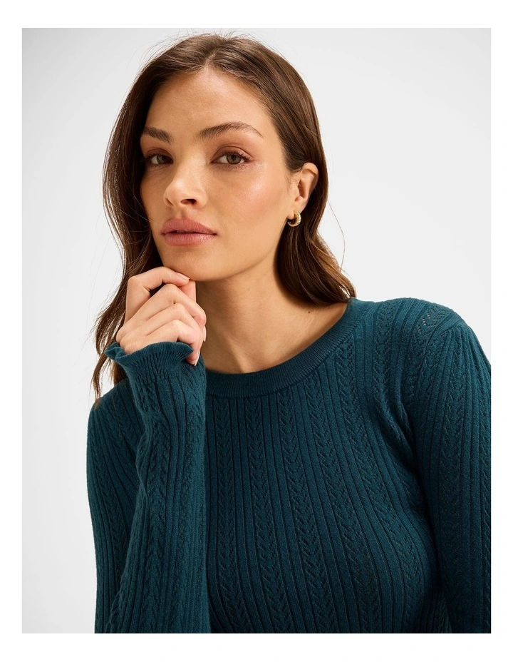 Clementine Knit Top in Dark Emerald image 3
