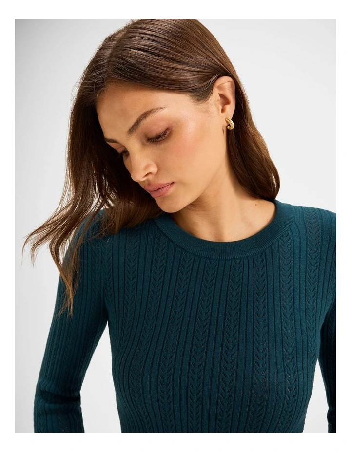 Clementine Knit Top in Dark Emerald image 4