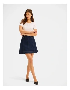 Isla Denim Mini Skirt in Deep Ocean Blue