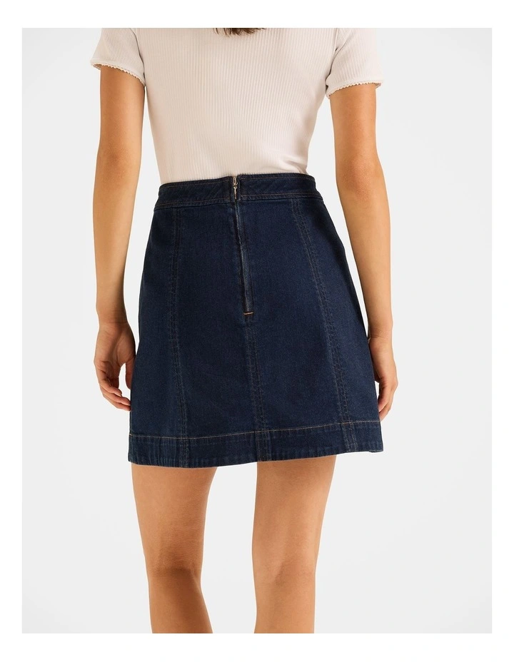 Isla Denim Mini Skirt in Deep Ocean Blue image 2