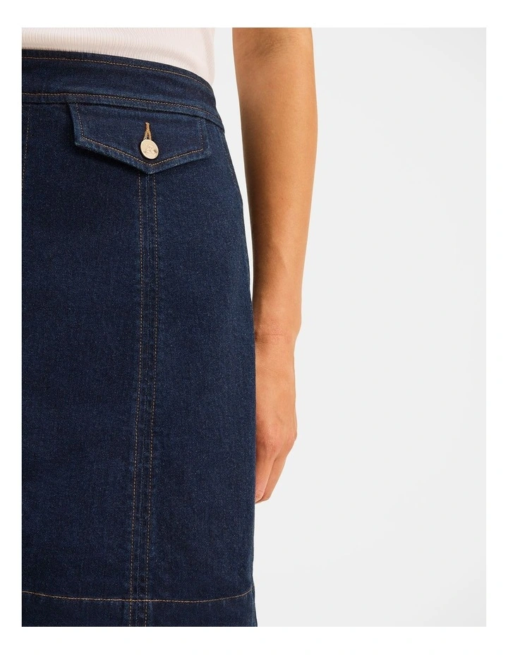 Isla Denim Mini Skirt in Deep Ocean Blue image 5