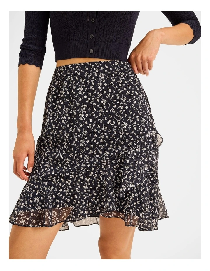 Mariner Floral Mini Skirt in Ink image 3