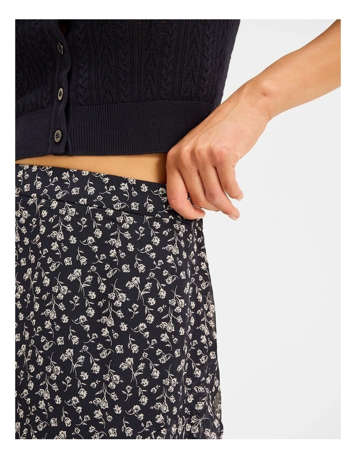 Mariner Floral Mini Skirt in Ink image 4