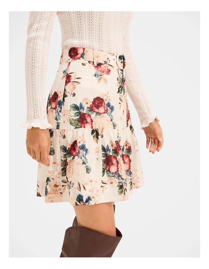 Winter Garden Mini Skirt in Ivory image 4