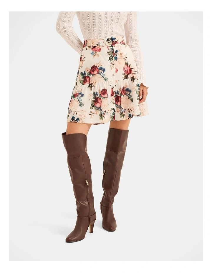 Winter Garden Mini Skirt in Ivory image 6