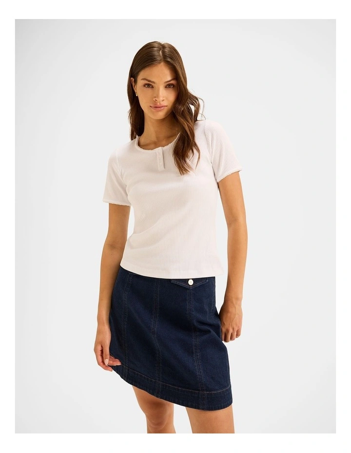 Luelle Rib Top in Ivory image 1