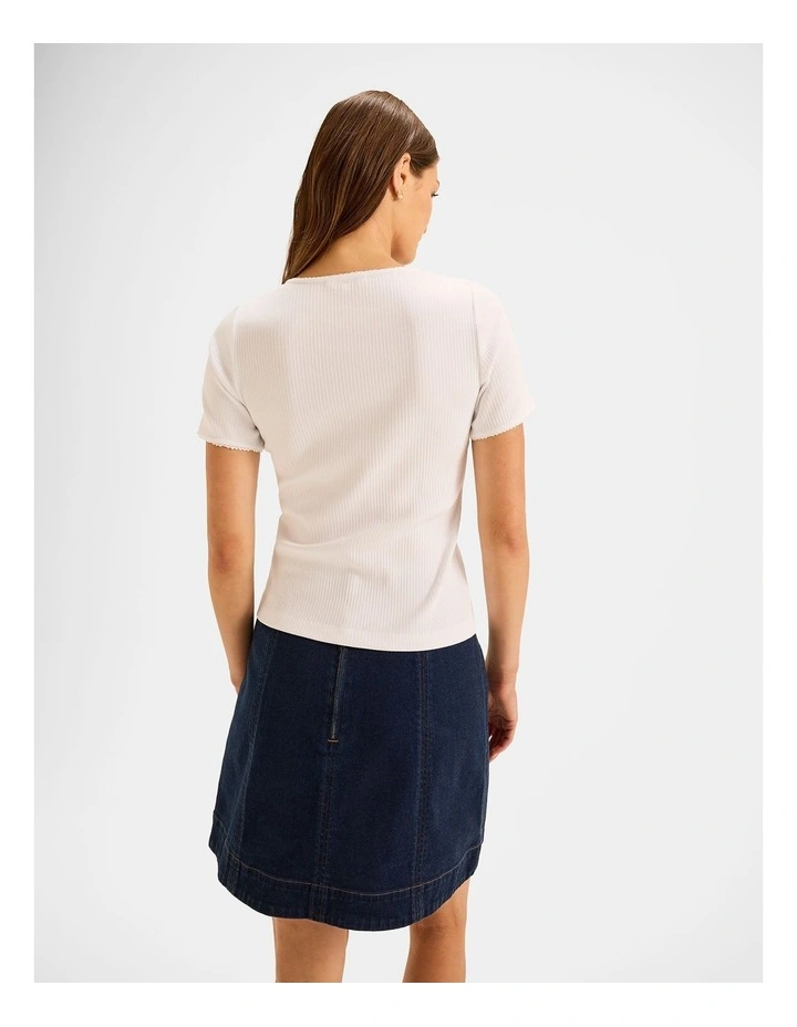 Luelle Rib Top in Ivory image 2