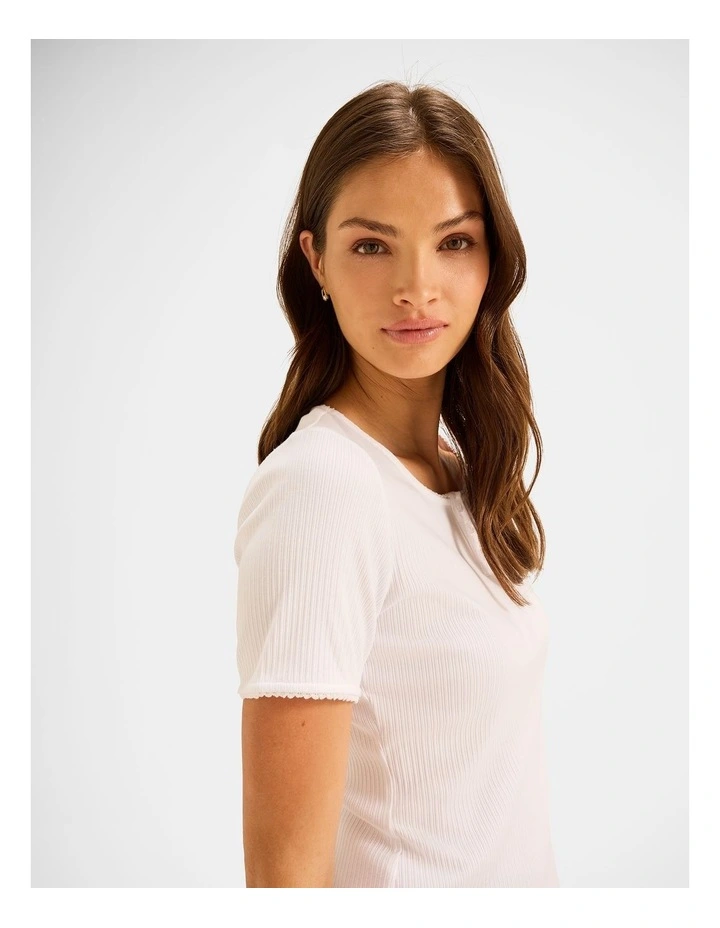 Luelle Rib Top in Ivory image 4