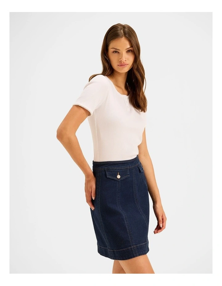 Luelle Rib Top in Ivory image 5