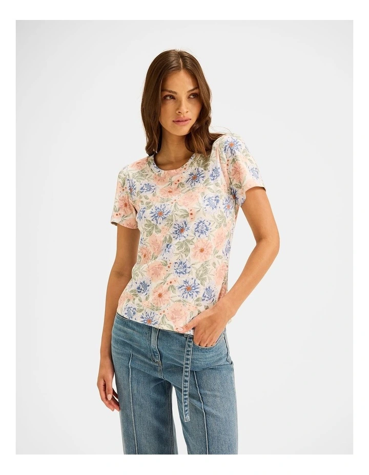 Seabreeze Floral Tee in Ivory image 1