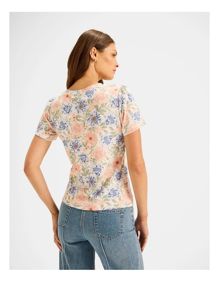 Seabreeze Floral Tee in Ivory image 2