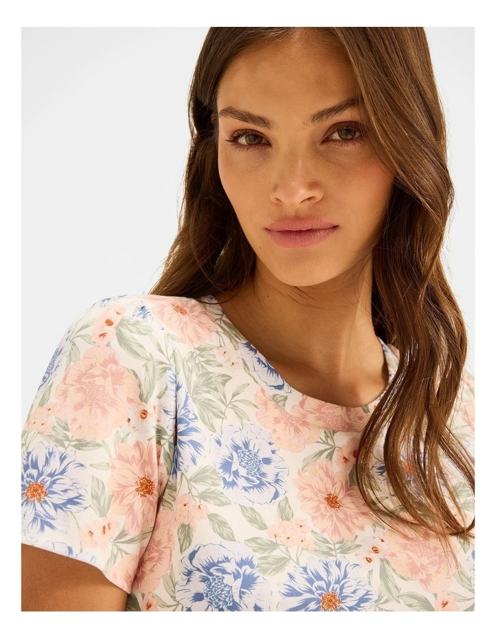 Seabreeze Floral Tee in Ivory image 3