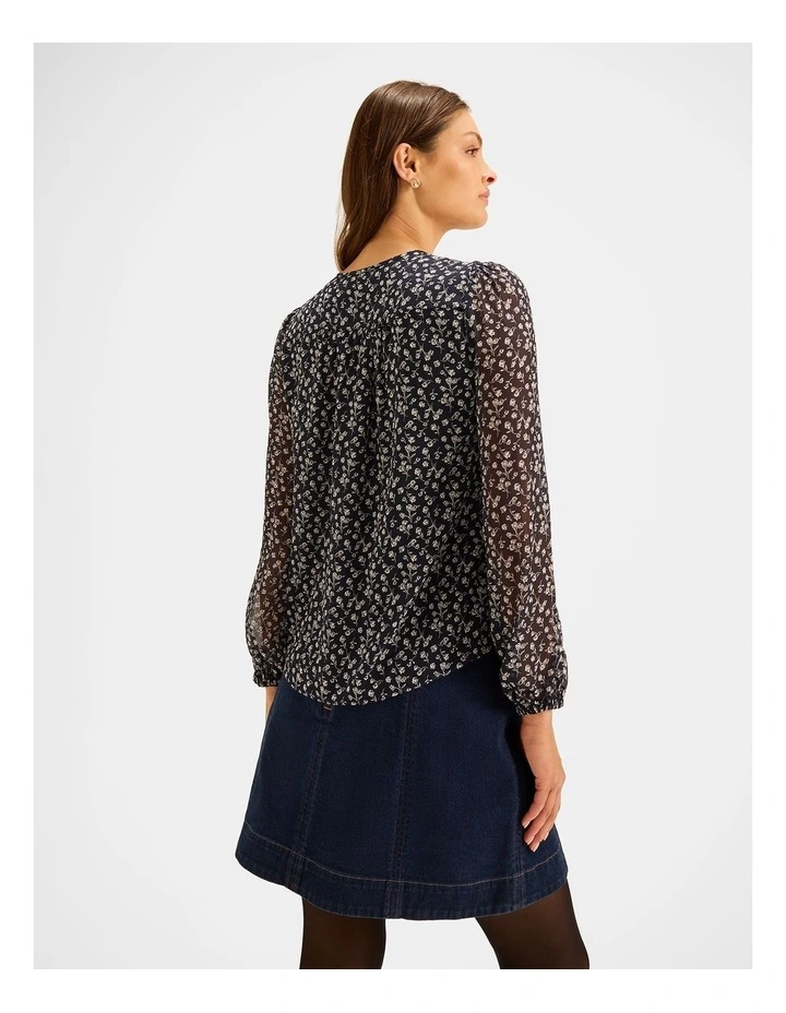 Mariner Floral Blouse in Ink image 2