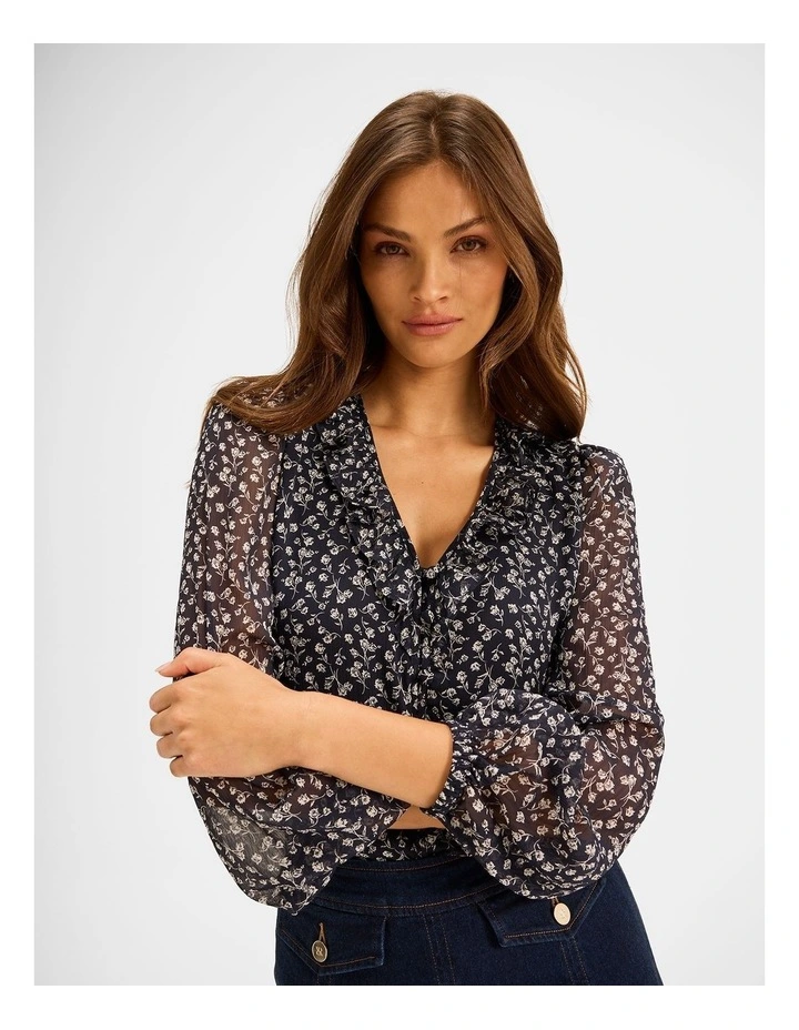 Mariner Floral Blouse in Ink image 3