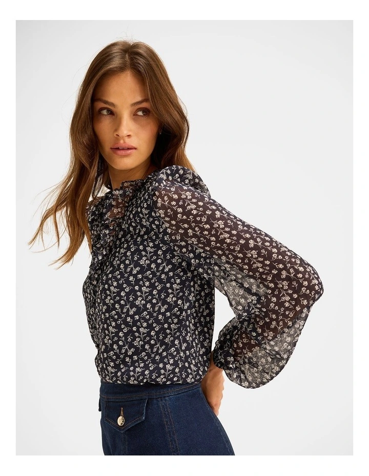 Mariner Floral Blouse in Ink image 4