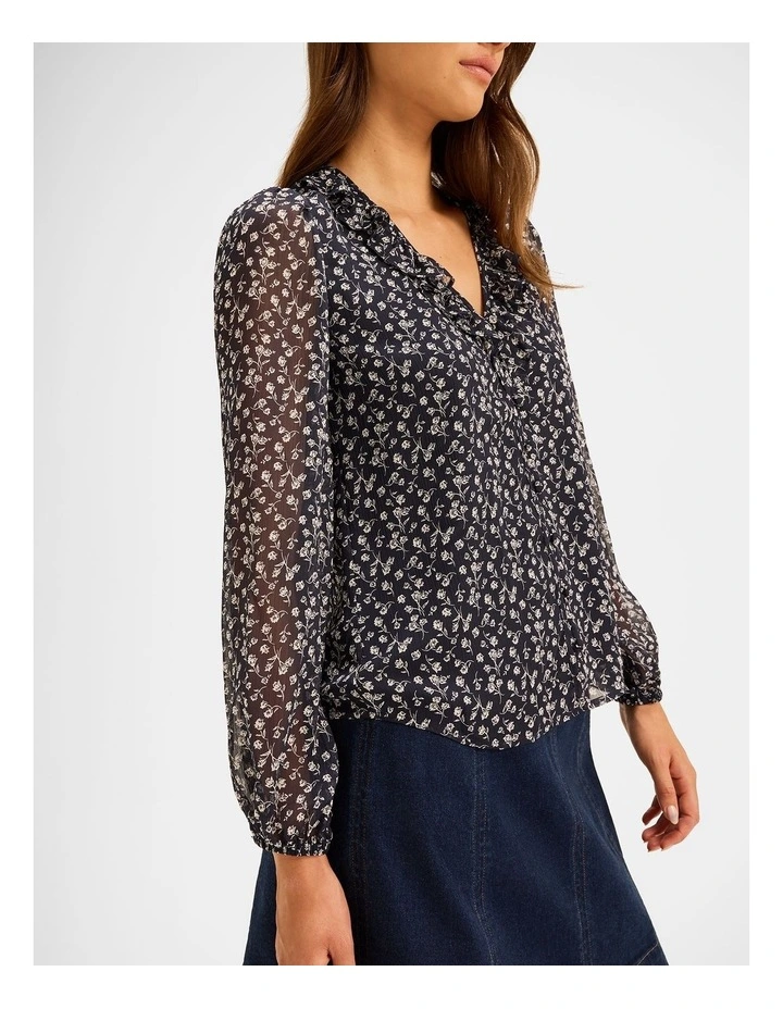 Mariner Floral Blouse in Ink image 5