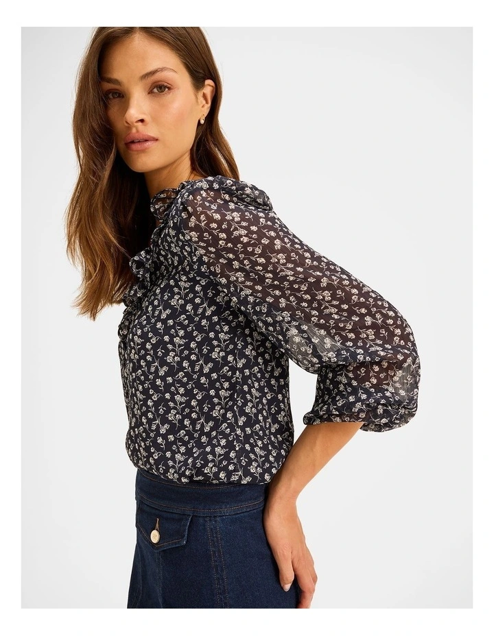 Mariner Floral Blouse in Ink image 7