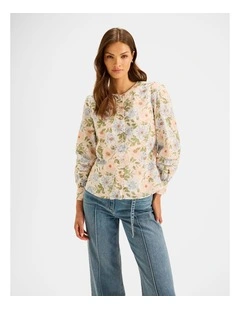 Seabreeze Floral Blouse in Ivory