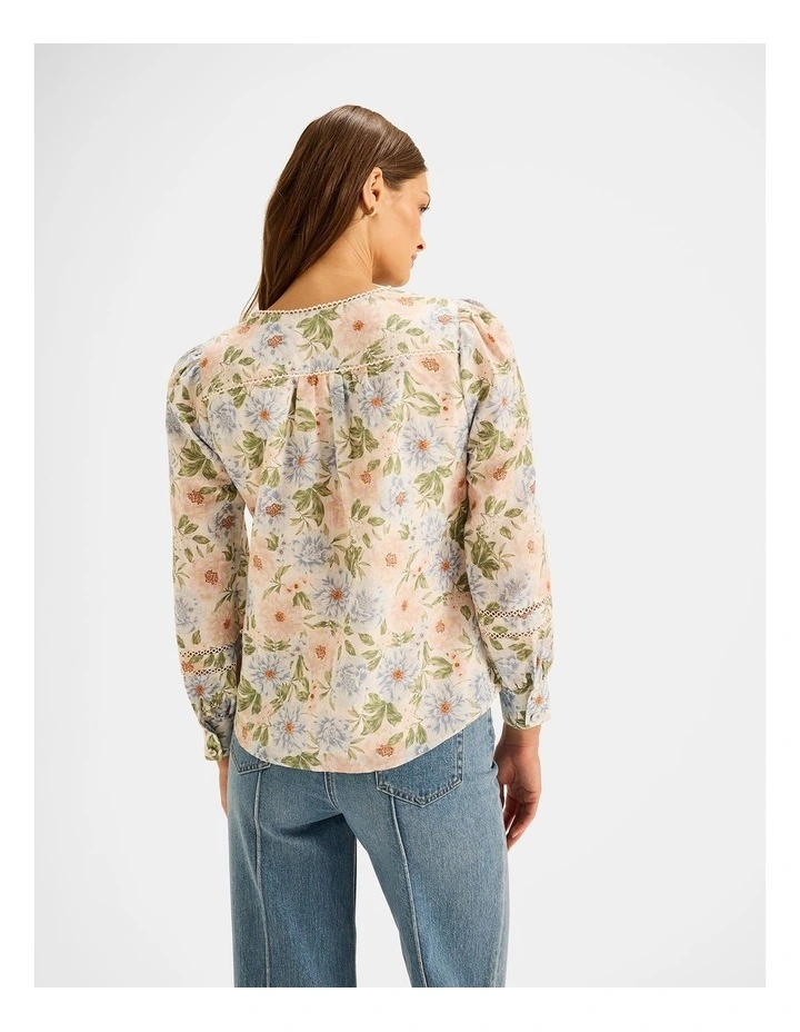 Seabreeze Floral Blouse in Ivory image 2