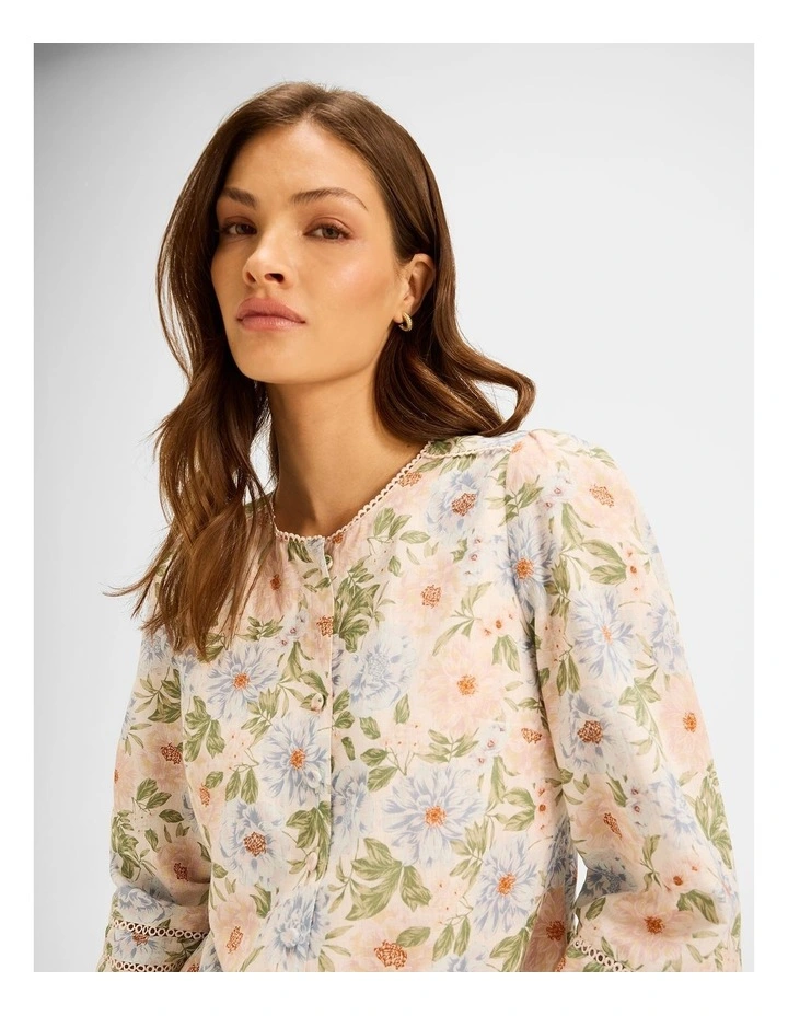 Seabreeze Floral Blouse in Ivory image 3