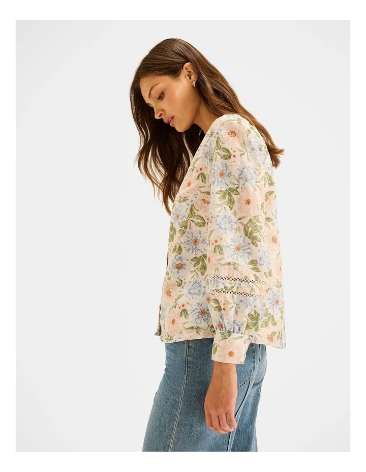 Seabreeze Floral Blouse in Ivory image 5