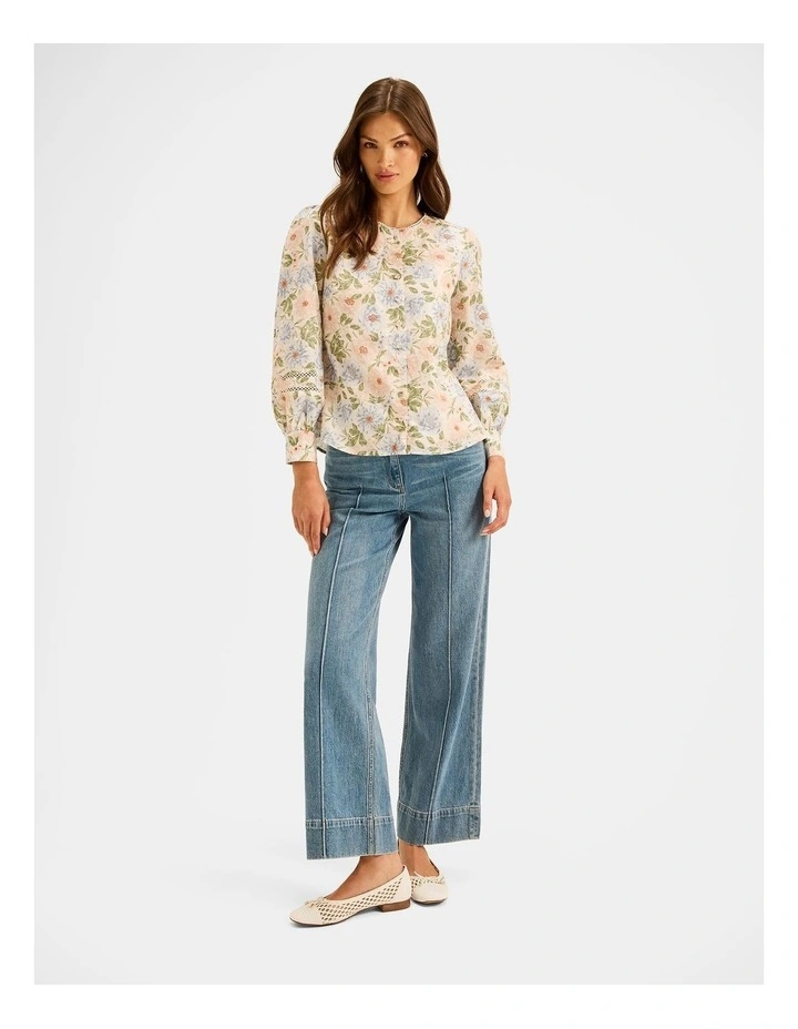 Seabreeze Floral Blouse in Ivory image 6