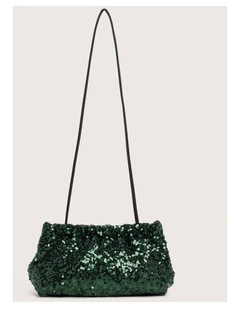 Liberty Sequin Clutch in Emerald