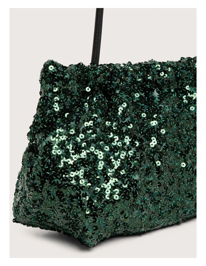 Liberty Sequin Clutch in Emerald image 2