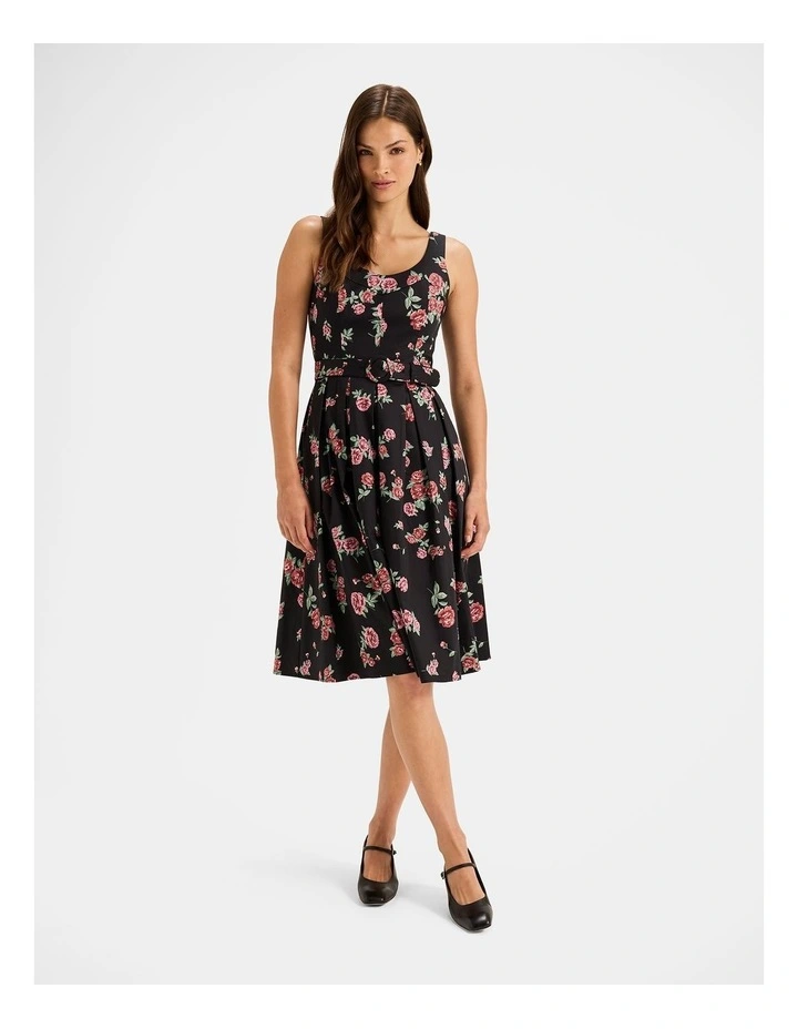 Cameo Rose Tea Dress in Black image 1