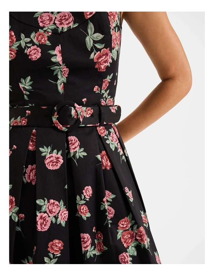 Cameo Rose Tea Dress in Black image 5