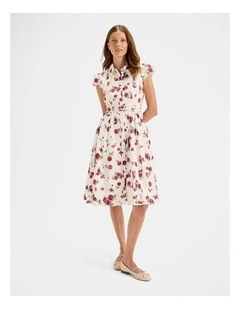 Cameo Shirt Dress in Ivory