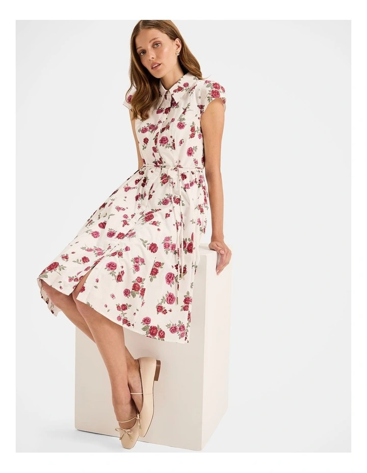 Cameo Shirt Dress in Ivory image 3