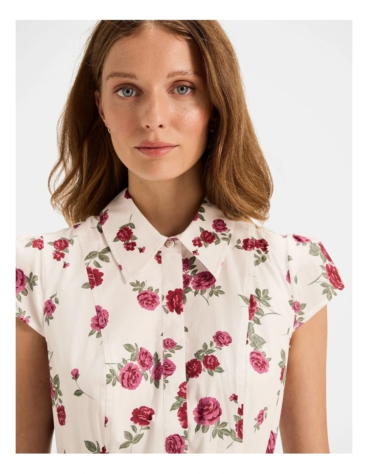 Cameo Shirt Dress in Ivory image 5