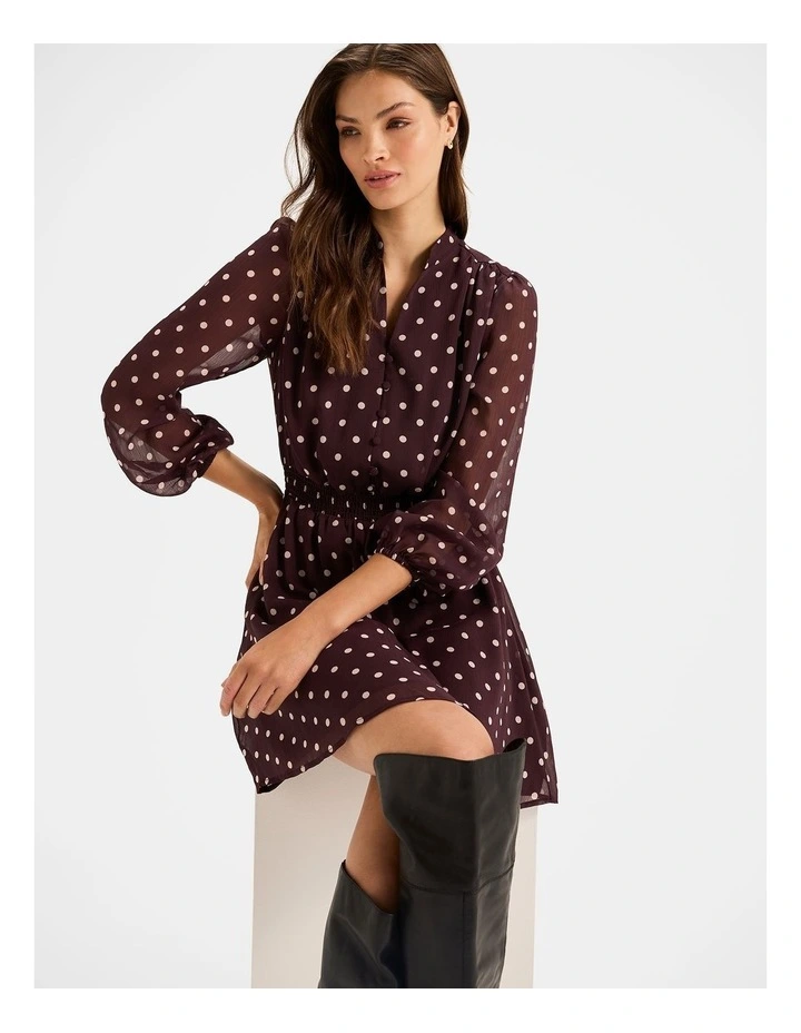 Piccadilly Mini Dress in Bordeaux image 3