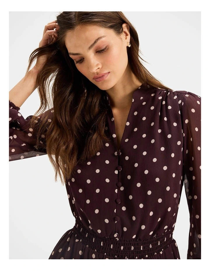 Piccadilly Mini Dress in Bordeaux image 4