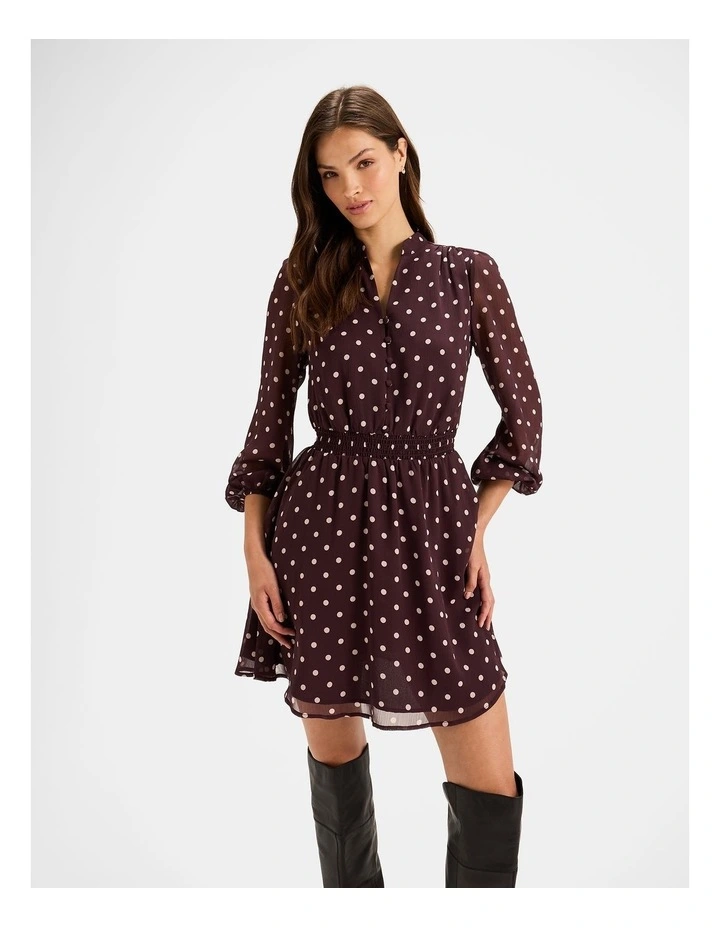 Piccadilly Mini Dress in Bordeaux image 6