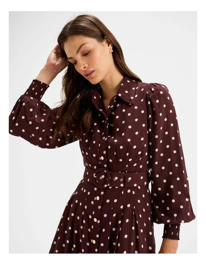 Piccadilly Shirt Dress in Bordeaux image 4