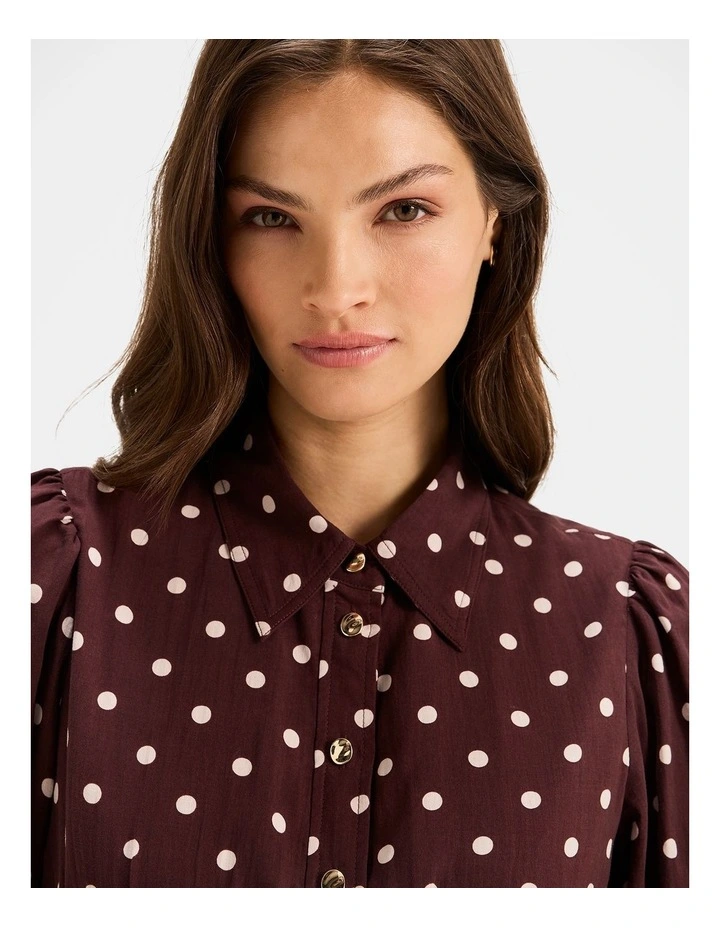 Piccadilly Shirt Dress in Bordeaux image 5