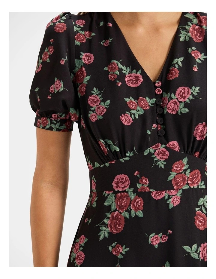 Cameo Midi Dress in Black image 4