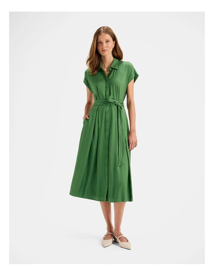 Camden Shirt Dress in Palm Green image 1