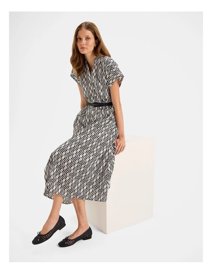 Oxford Shirt Dress in Ink image 3