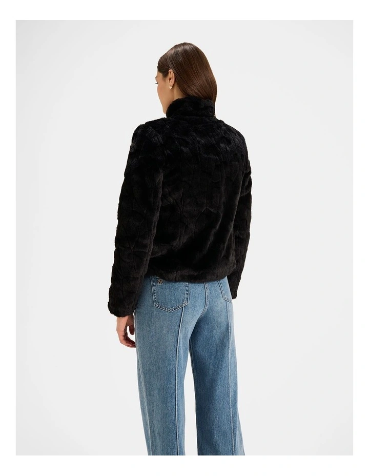 Sovereign Faux Fur Jacket in Black image 2