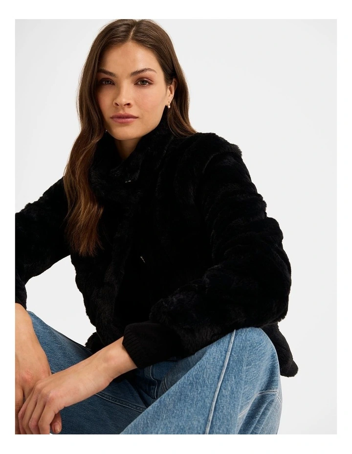 Sovereign Faux Fur Jacket in Black image 3