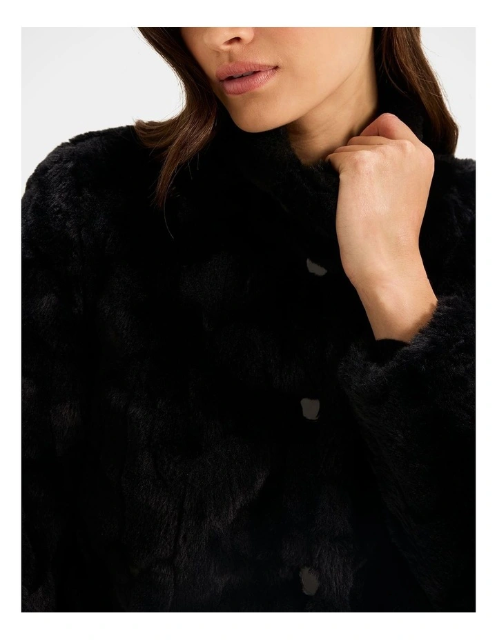 Sovereign Faux Fur Jacket in Black image 4