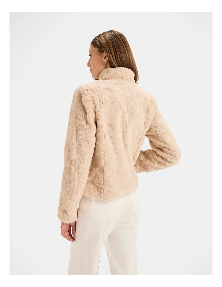 Sovereign Faux Fur Jacket in Oatmeal image 2