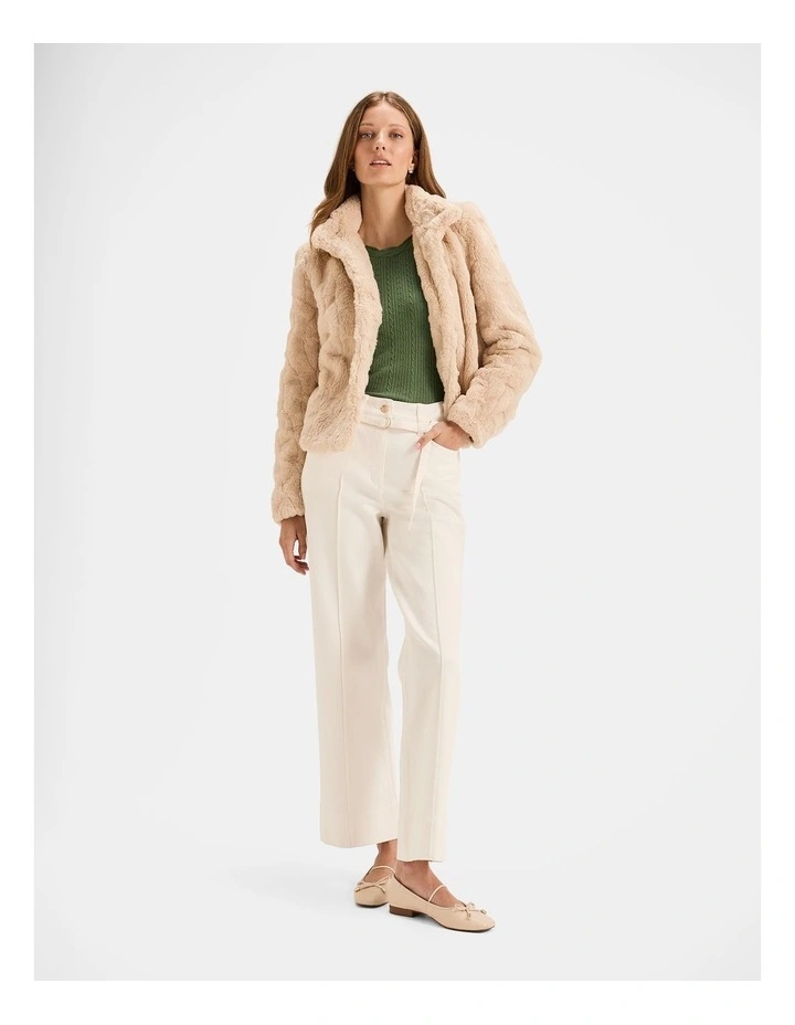 Sovereign Faux Fur Jacket in Oatmeal image 6