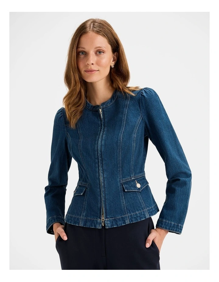 Isla Denim Jacket in Deep Blue Rinse image 1